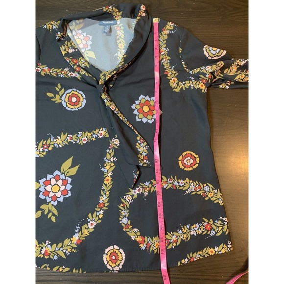 ModCloth Blouse Women's Large Tie-Neck Top Office Business Church Recycled READ - Picture 11 of 14